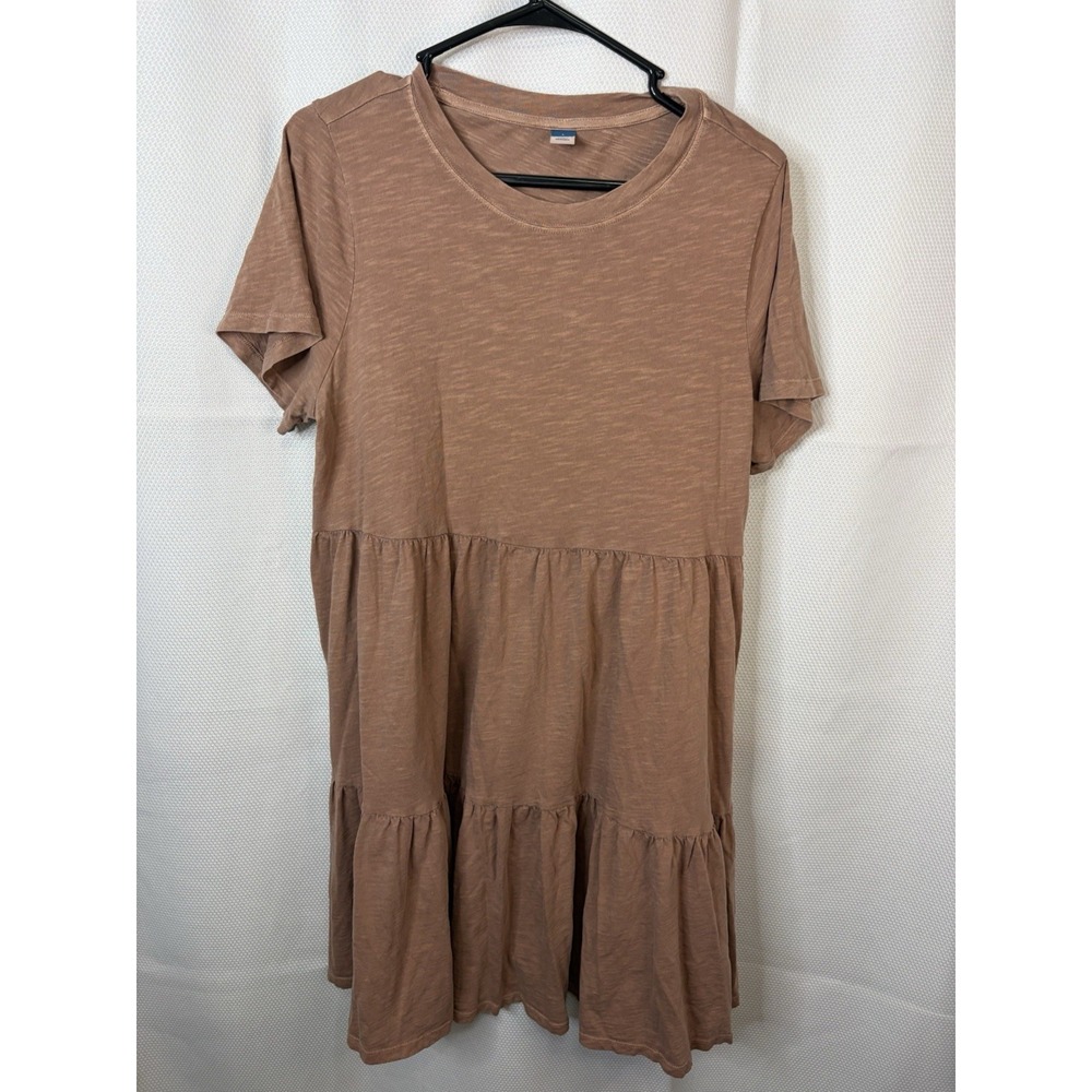 Old Navy Women's Dress Tiered Swing Mini Size L large 100% cotton MODEST + SOFT